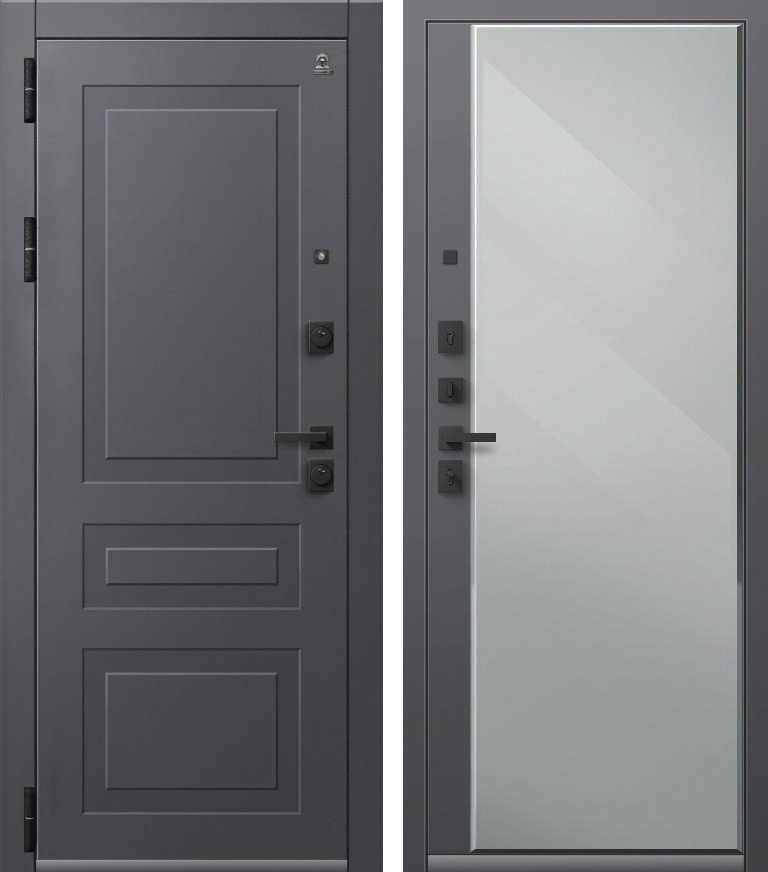 Входная дверь для квартиры C-114 (2026) Черный муар + Кашемир графит + Кашемир графит (960х2050, лев.)