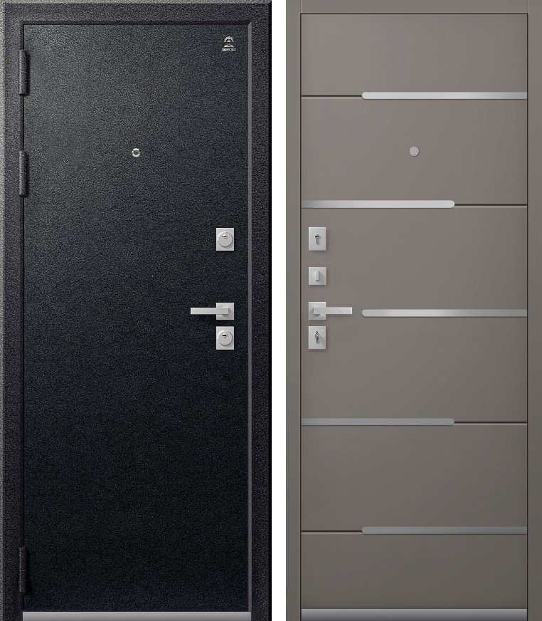 Входная дверь для квартиры C-108 (2026) Черный муар + Кашемир базальт (860х2050, лев.)