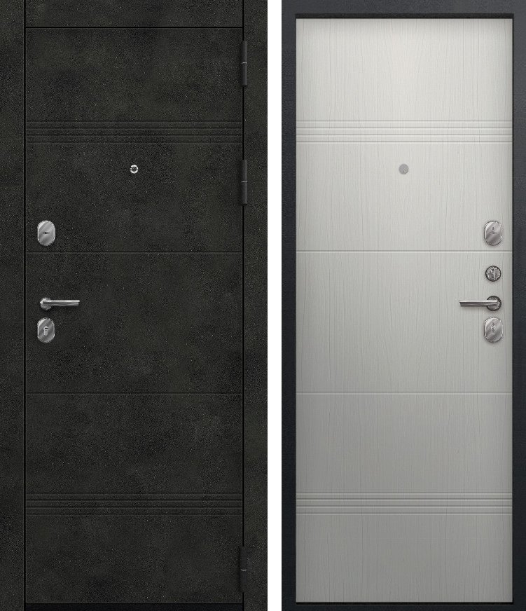 Входная дверь O-141 Бетон темный + Ясень скандинавский