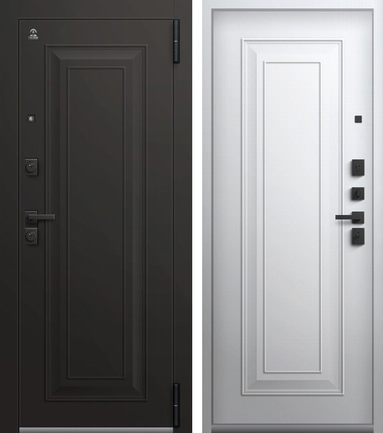 Входная дверь Люкс-5 (2026) Черный муар + черный перламутр + Кашемир белый