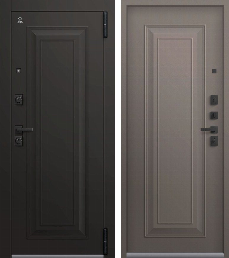 Входная дверь Люкс-5 (2026) Черный муар + черный перламутр + Кашемир базальт