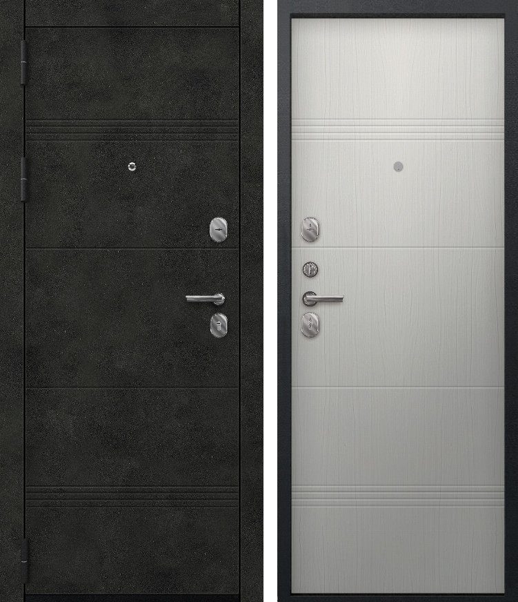 Входная дверь O-141 Бетон темный + Ясень скандинавский