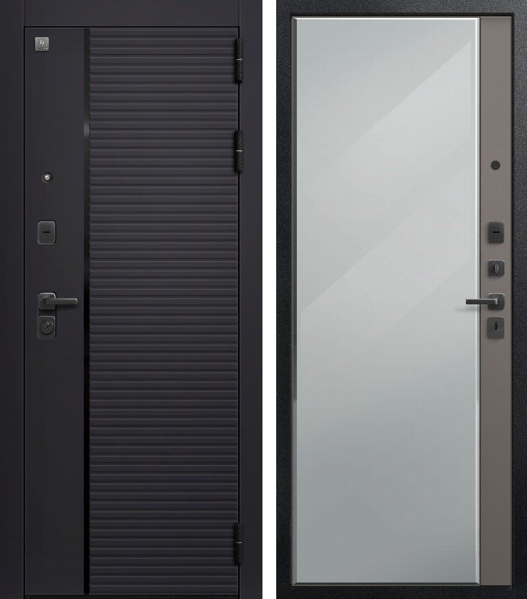 Входная дверь В-14/1 Черный кварц + Кашемир базальт