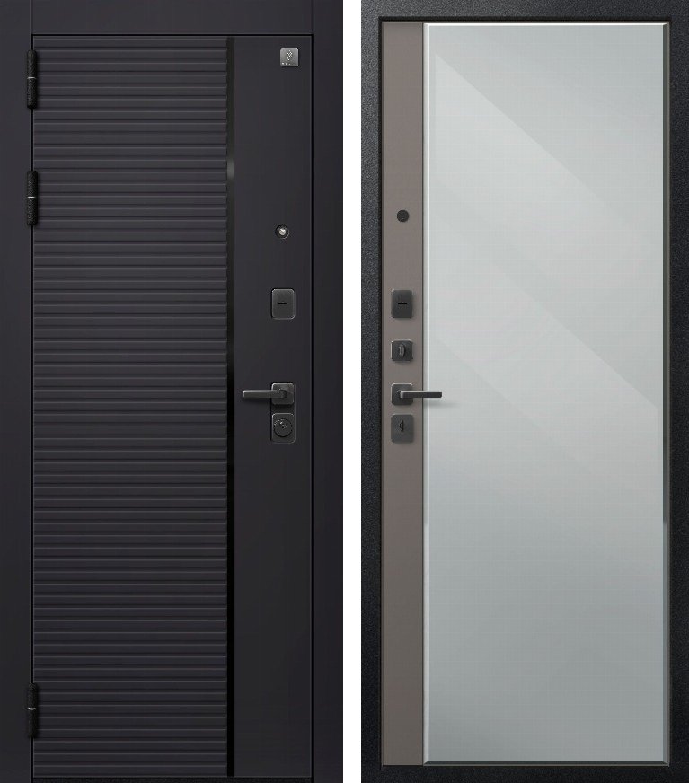 Входная дверь В-14/1 Черный кварц + Кашемир базальт