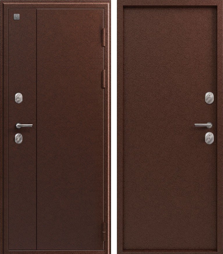 Входная дверь для дома В-01 Медь антик + Медь антик (960х2050, прав.)