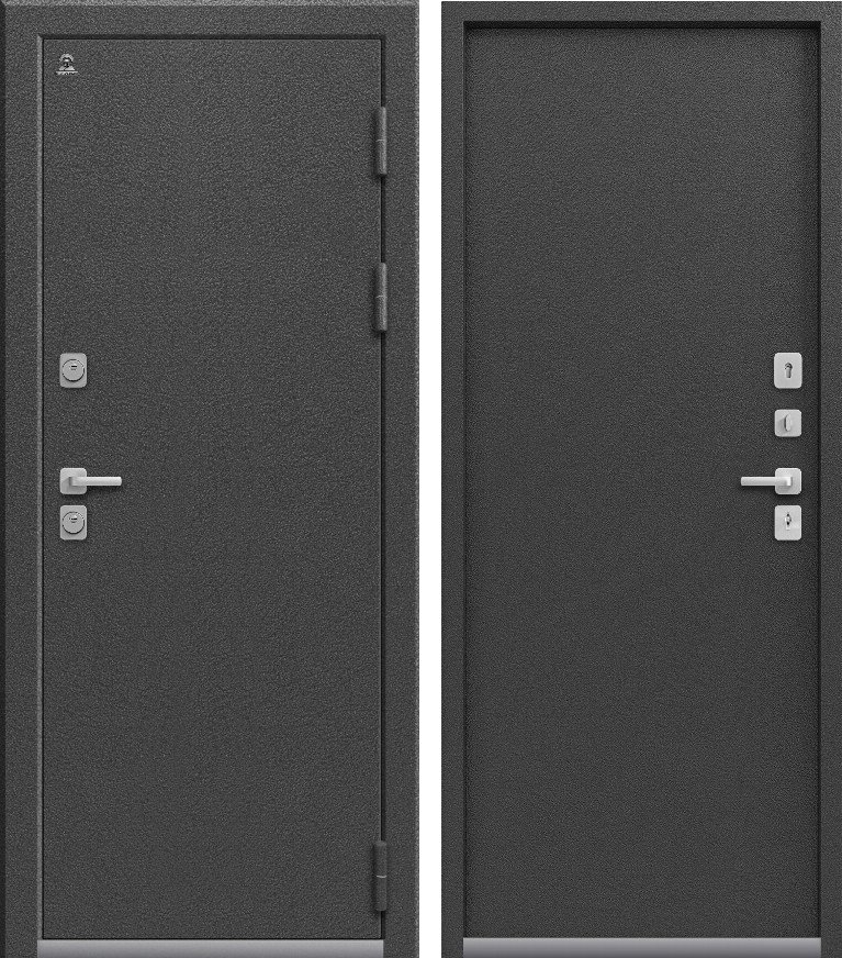 Входная дверь для дома C-103 (2026) Серебро антик + Серебро антик (860х2050, прав.)