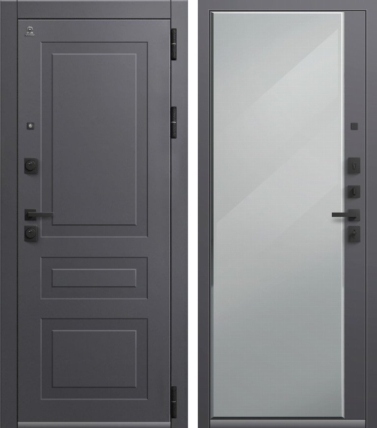 Входная дверь C-114 (2026) Черный муар + Кашемир графит + Кашемир графит