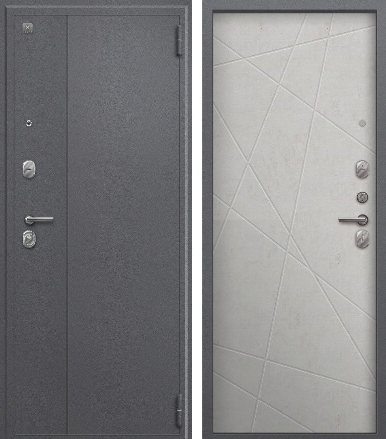 Входная дверь A-03 Серый букле + Бетон светлый