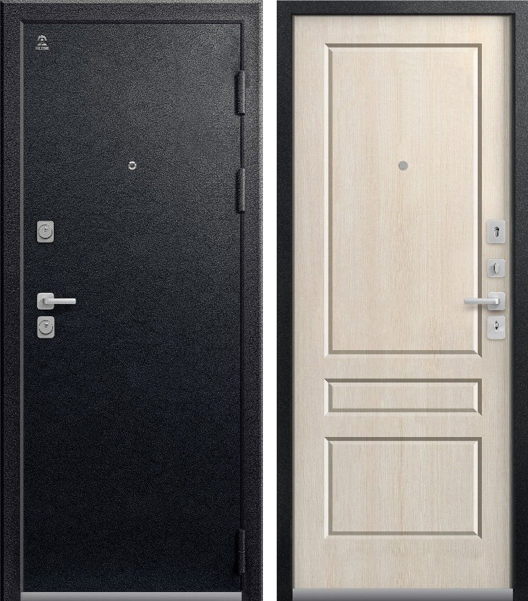 Входная дверь C-101 Черный муар + Седой дуб