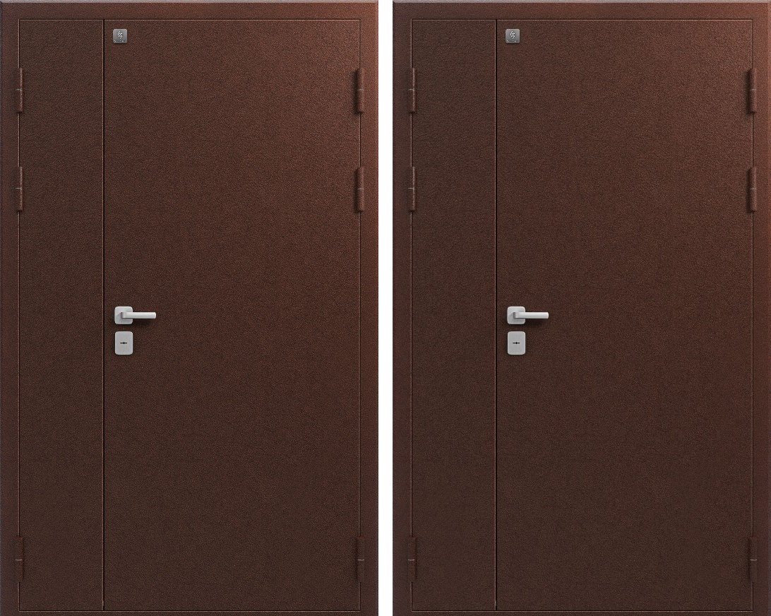 Входная дверь для дома В-130 Медь антик + Медь антик (1250х2050, прав.)