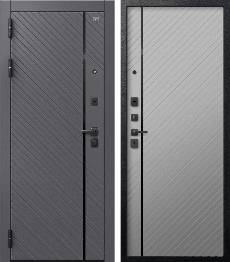 Входная дверь для квартиры В-18 (2026) Черный муар+Кашемир графит + Кашемир сильвер (860х2050, лев.)