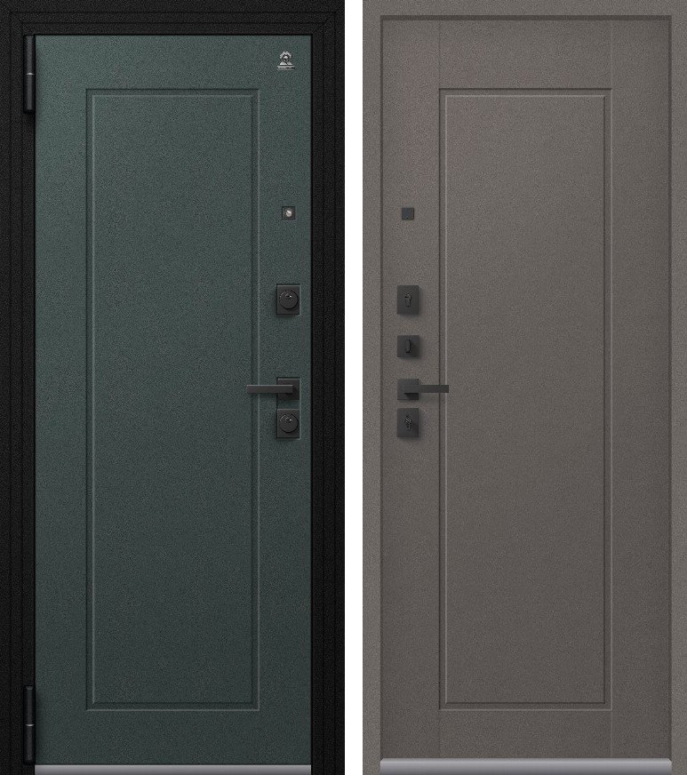 Входная дверь для квартиры Люкс-4 (2026) Черный муар + корунд олива + Корунд макиато (860х2050, лев.)