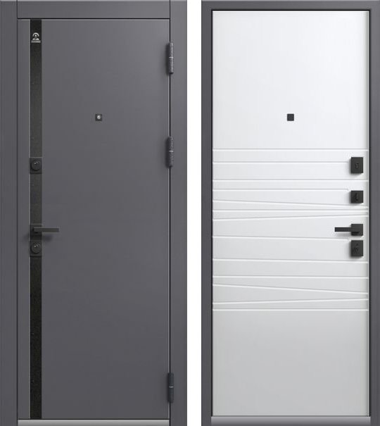 Входная дверь Люкс-5 Антрацит муар+кашемир графит + Кашемир белый