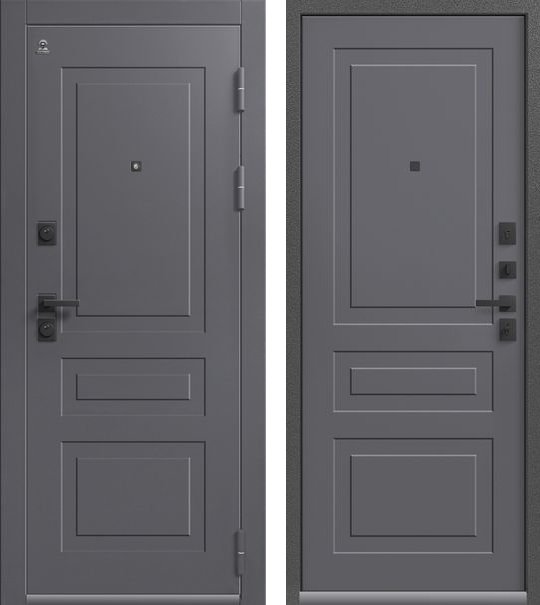 Входная дверь Люкс-4 Антрацит муар+кашемир графит + Кашемир графит