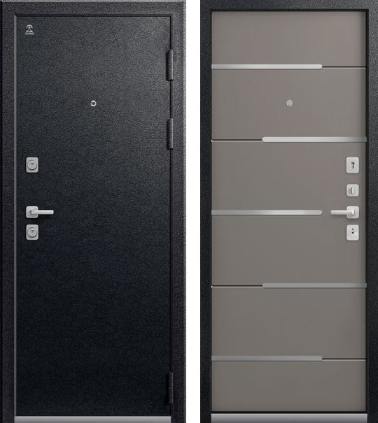 Входная дверь C-108 Черный муар + Базальт