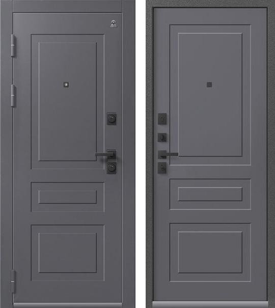 Входная дверь для квартиры Люкс-4 Антрацит муар+кашемир графит + Кашемир графит (860х2050, лев.)