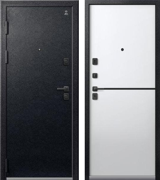 Входная дверь C-105 Черный муар + Белый