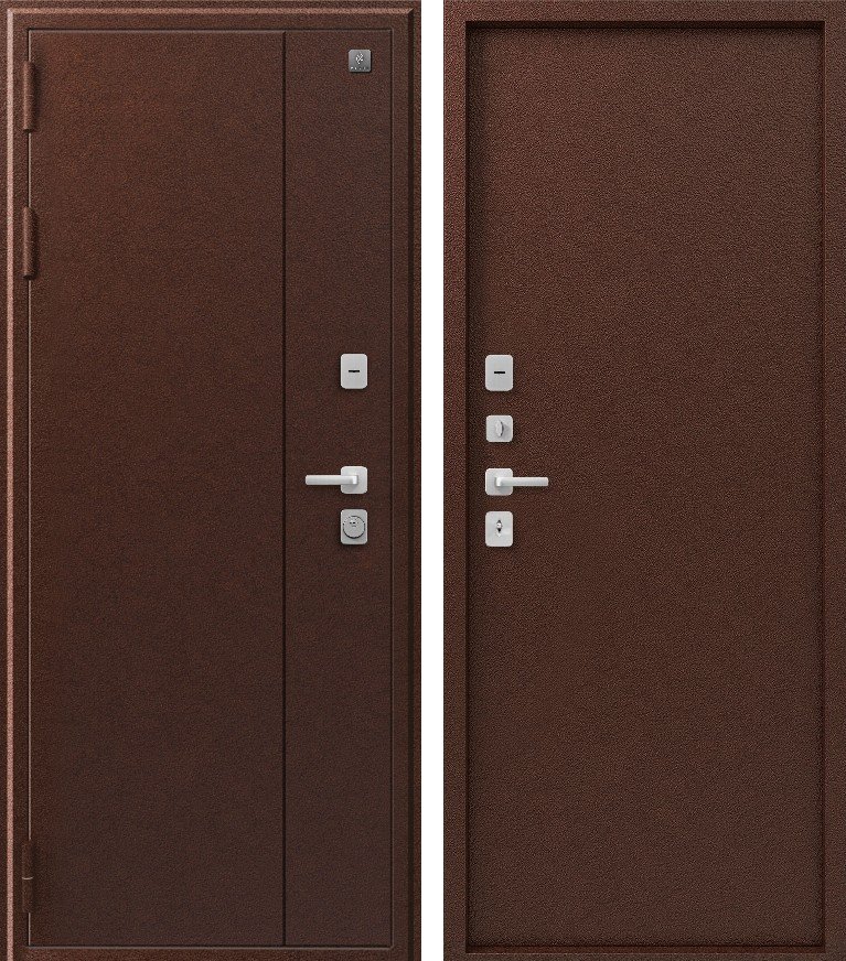 Входная дверь для дома В-01 (2026) Медь антик + Антик медь (860х2050, лев.)