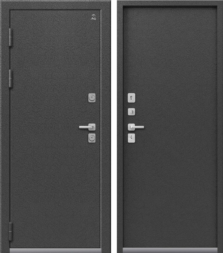 Входная дверь для дома C-103 (2026) Серебро антик + Серебро антик (960х2050, лев.)