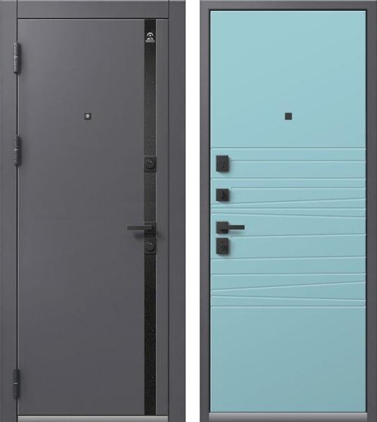 Входная дверь Люкс-5 Антрацит муар+кашемир графит + Кашемир аква