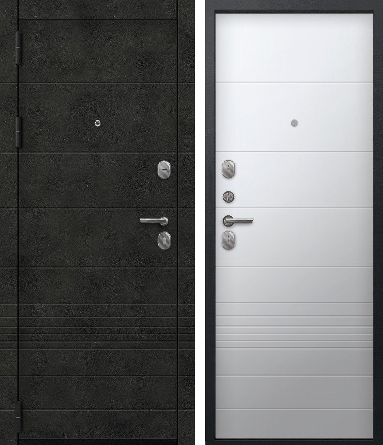 Входная дверь O-172 Бетон темный + Кашемир белый