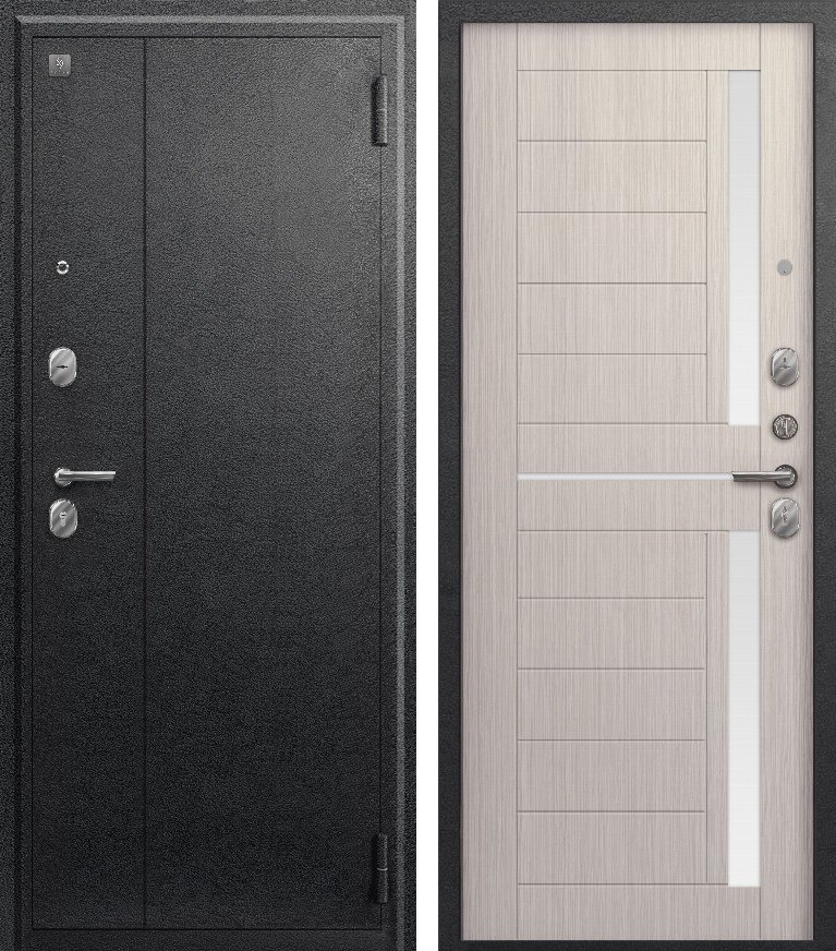 Входная дверь A-01 (2026) Черный сатин + Капучино 3Д