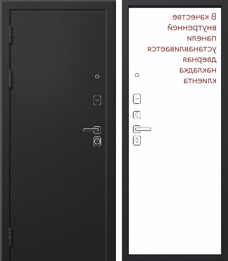 Входная дверь для квартиры M-11 (2026) Черный букле + МДФ щит клиента (860х2050, лев.)