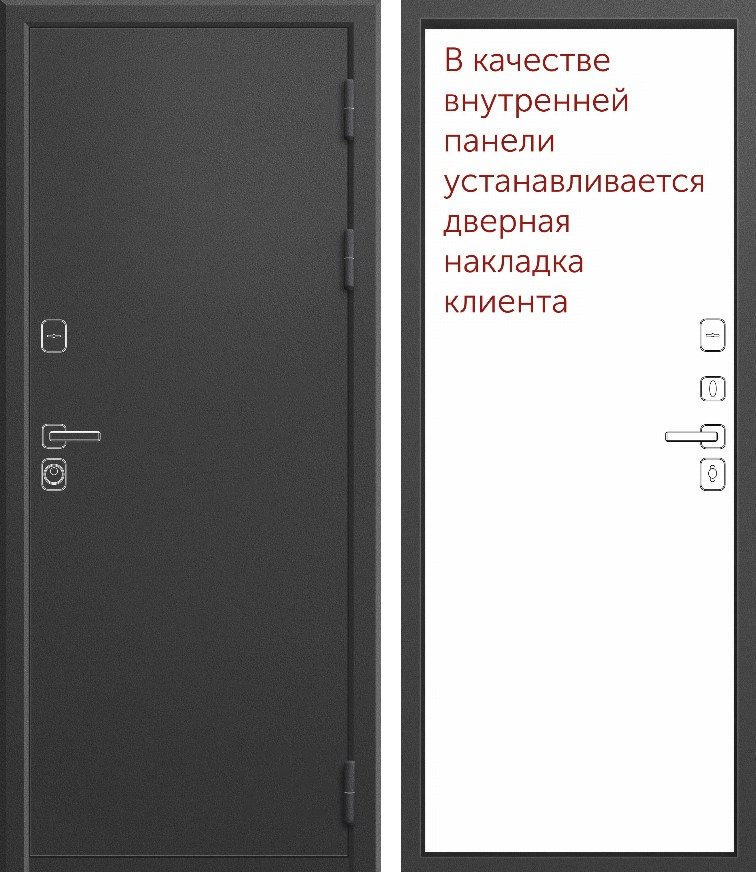 Входная дверь TM-31 Графит букле + МДФ щит клиента