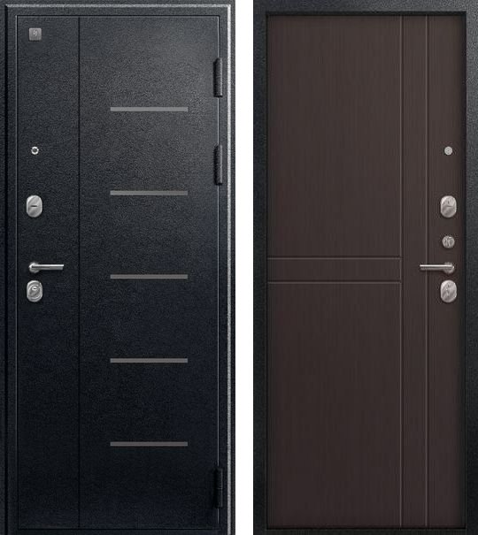 Входная дверь В-06 Черный муар + Лиственница темная