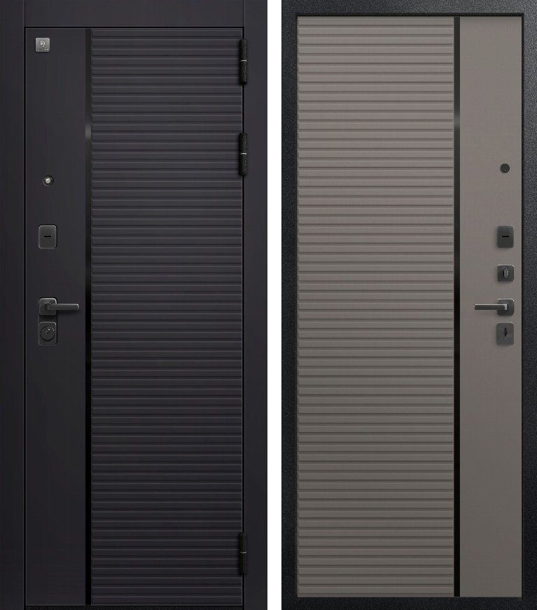 Входная дверь В-14 Черный кварц + Кашемир базальт