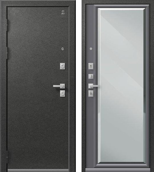 Входная дверь Люкс-1 Графит муар + Кашемир графит