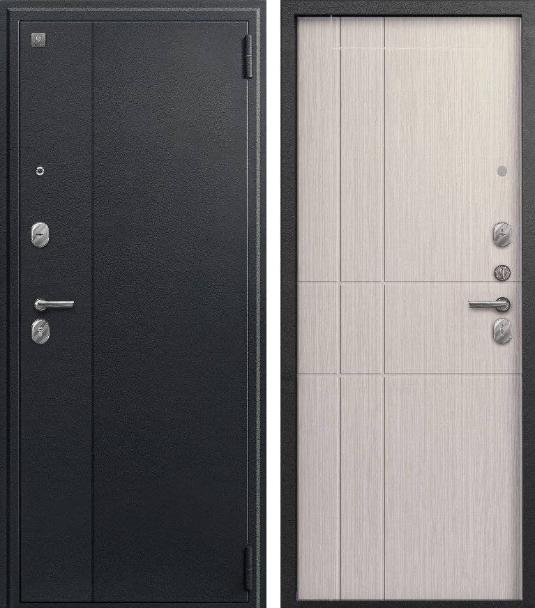 Входная дверь A-02 (2026) Черный сатин + Капучино 3Д