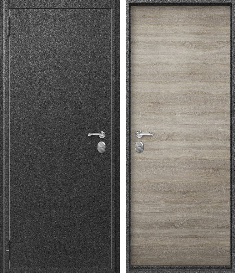 Входная дверь для квартиры O-110 Серебро антик + Дуб светлый (860х2050, лев.)