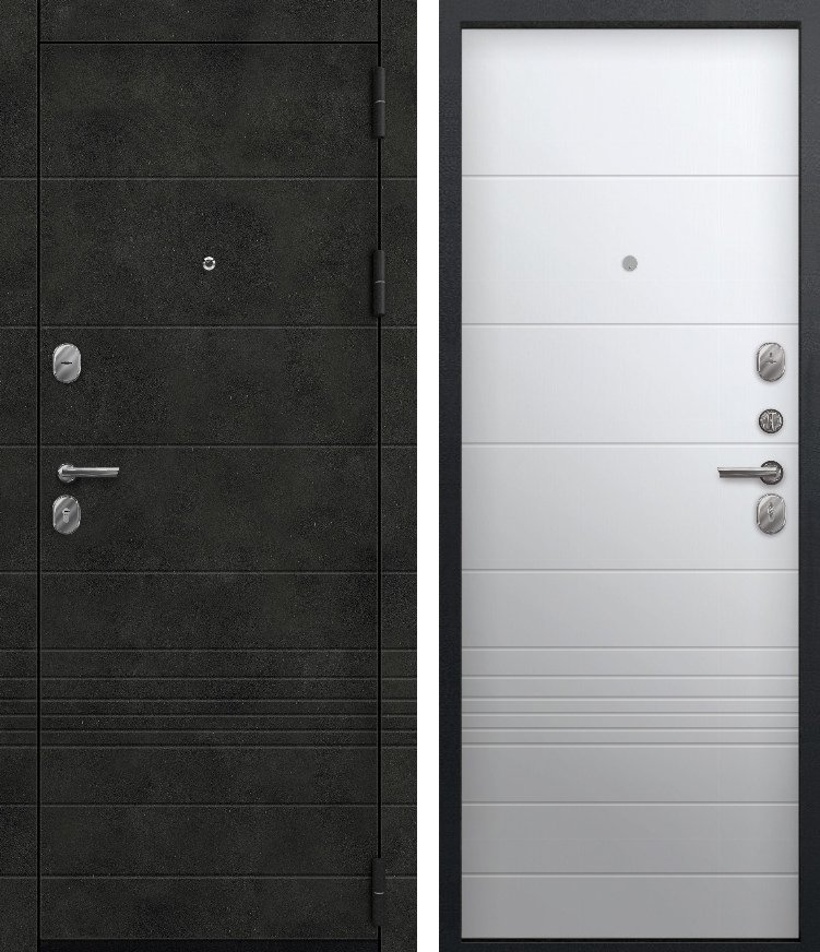 Входная дверь O-172 Бетон темный + Кашемир белый