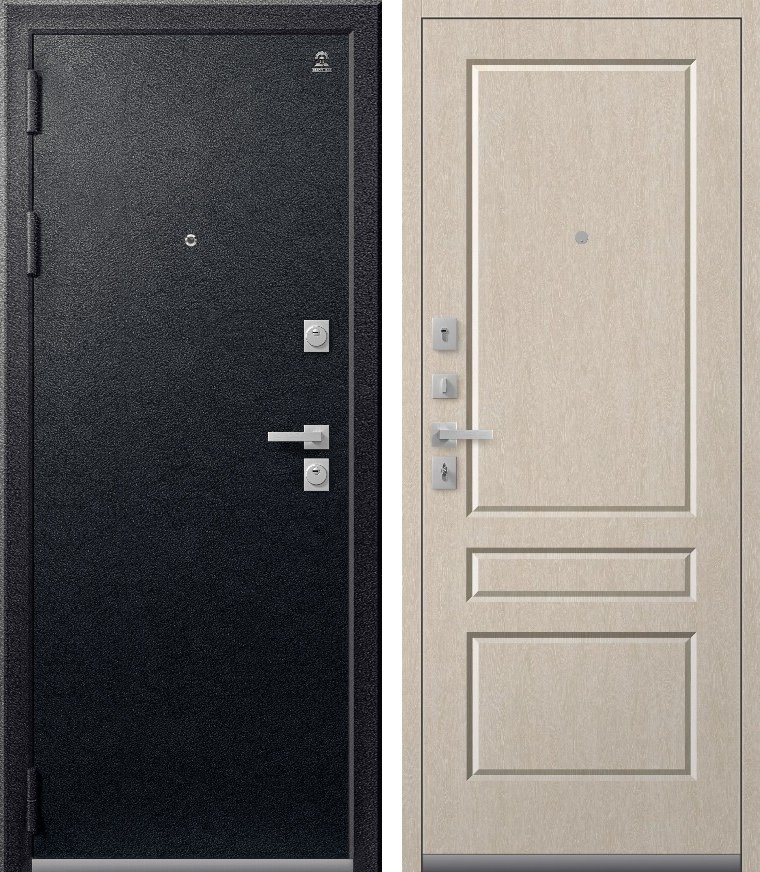 Входная дверь C-101 (2026) Черный муар + Седой дуб