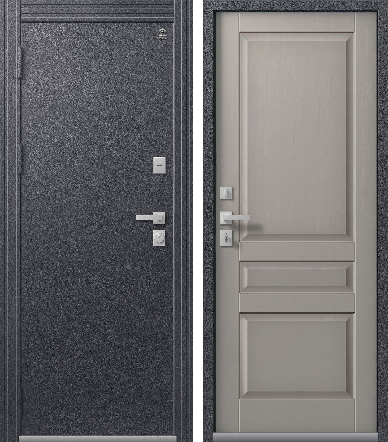 Входная дверь Термо-2 (2026) Антрацит муар + Кашемир грей
