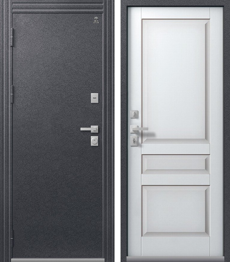 Входная дверь Термо-2 (2026) Антрацит муар + Кашемир белый