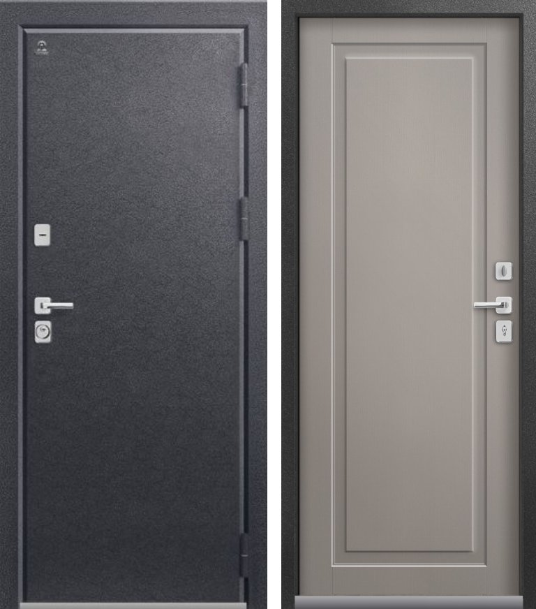 Входная дверь для дома Термо-4 Антрацит муар + Кашемир грей (860х2050, прав.)