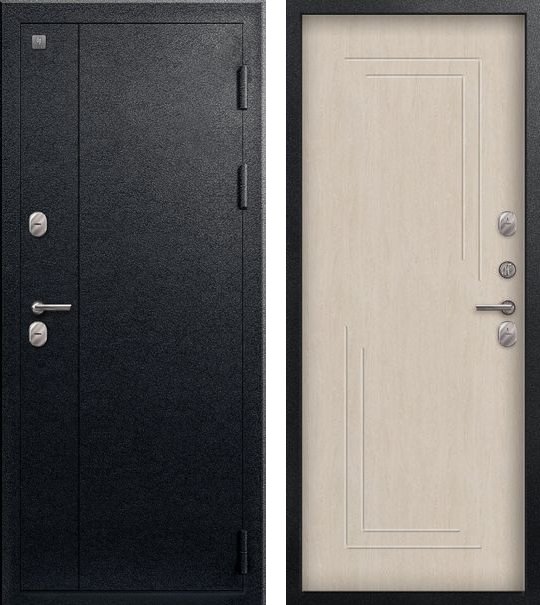 Входная дверь Термо-100 Черный муар + Седой дуб