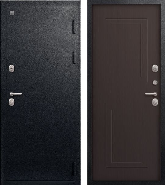 Входная дверь Термо-100 Черный муар + Темная лиственница