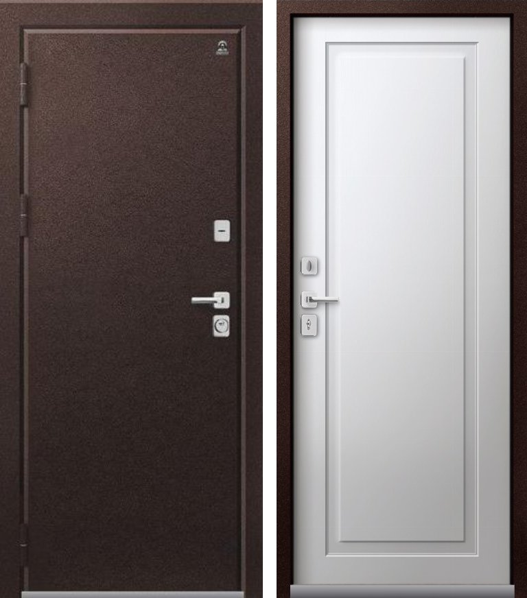 Входная дверь для дома Термо-4 Шоколадный муар + Кашемир белый (860х2050, лев.)