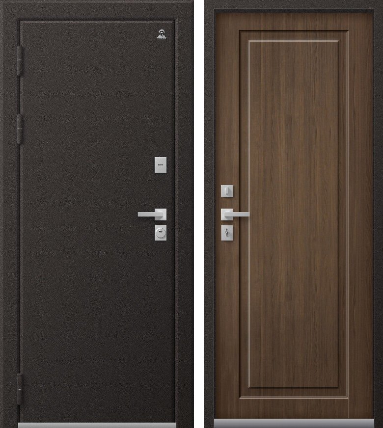 Входная дверь для дома Термо-4 (2026) Шоколад муар + Миндаль (860х2050, лев.)