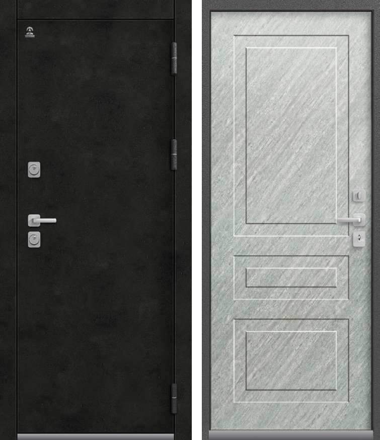 Входная дверь Термо-9 Антрацит муар+бетон темный + Эверест( матовый)