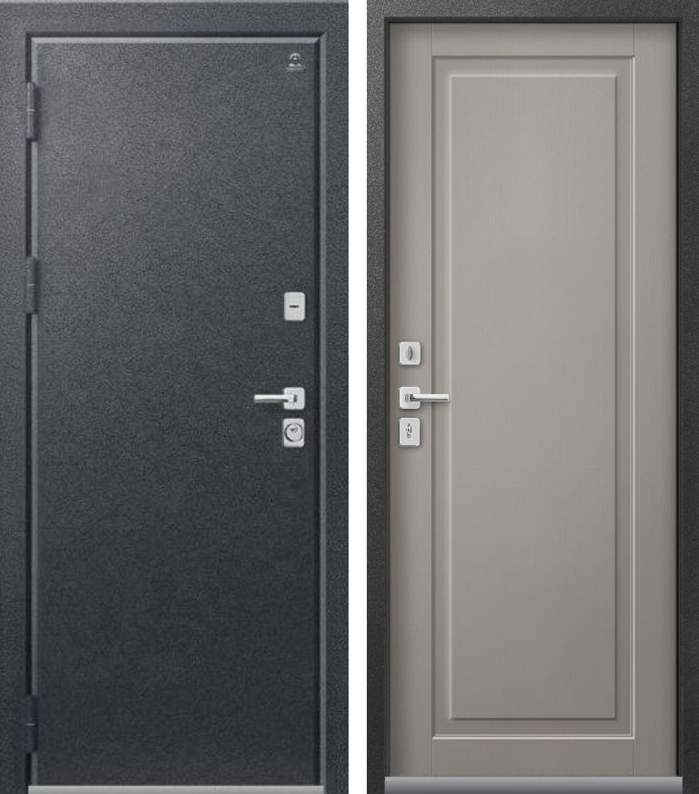Входная дверь для дома Термо-4 Антрацит муар + Кашемир грей (860х2050, лев.)