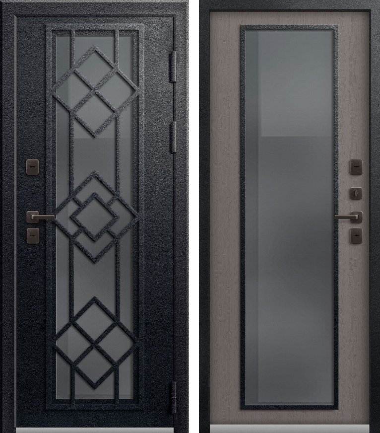 Входная дверь Термо-21 (2026) Черный муар + Софт ясень грей