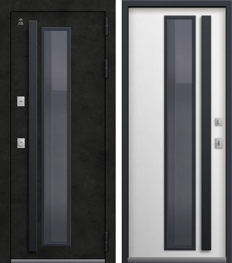 Входная дверь Термо-15 Бетон темный + Софт ясень белый