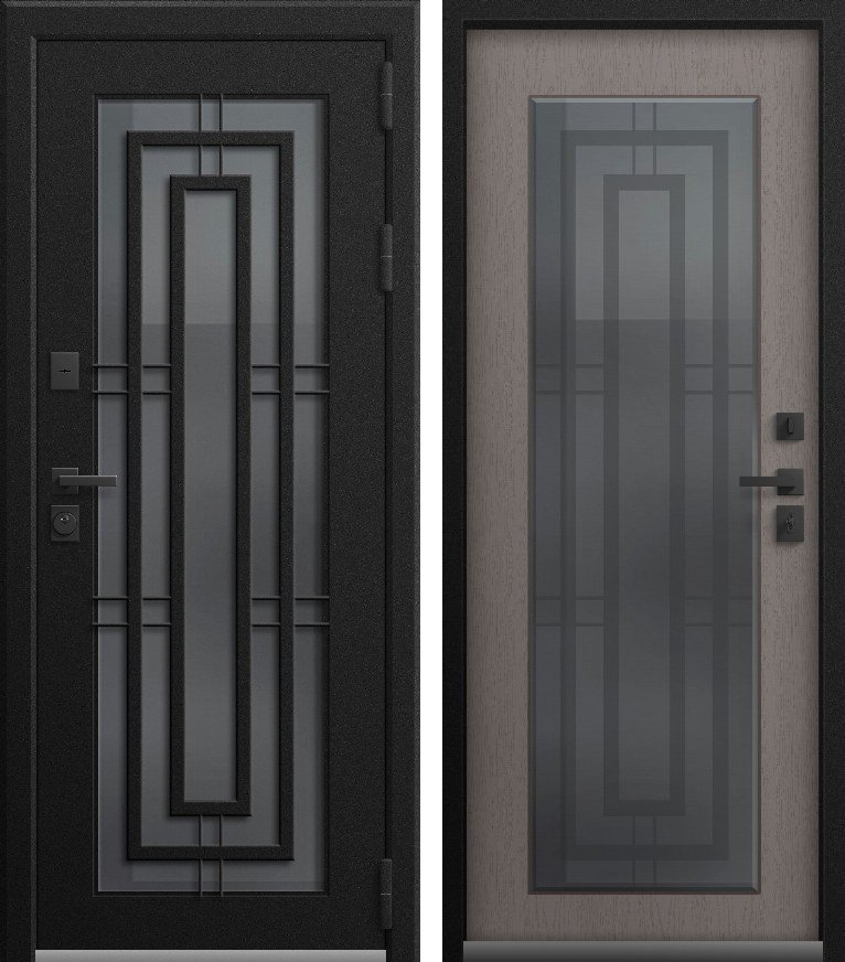 Входная дверь Термо Премиум 3 (2026) Черный муар + Софт ясень грей
