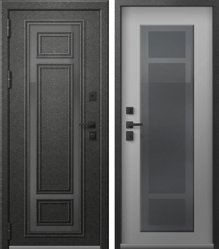 Входная дверь Термо Премиум 2 (2026) Графит муар + Кашемир сильвер