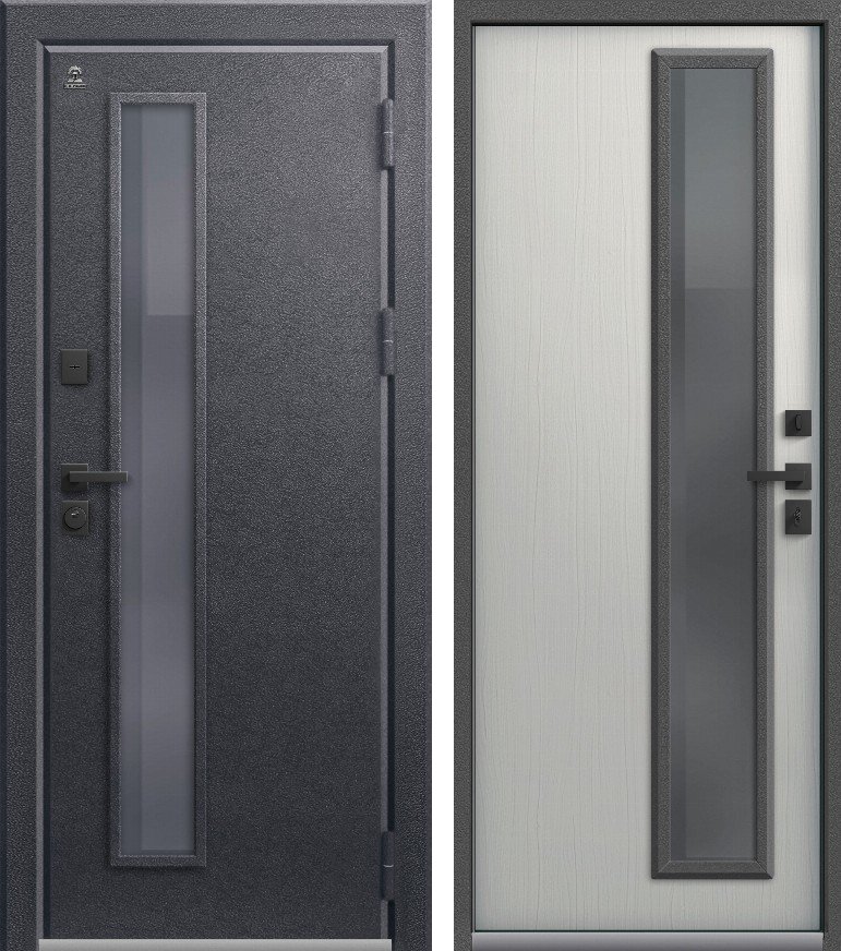 Входная дверь для дома Термо-10 (2026) Антрацит муар + Ясень скандинавский (860х2050, прав.)