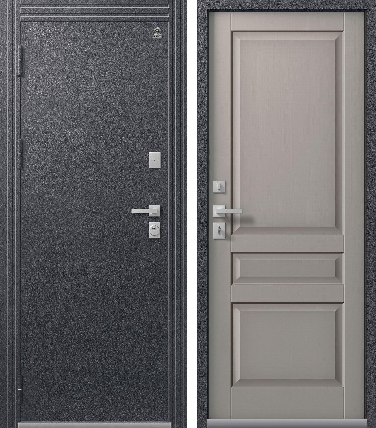 Входная дверь Термо-2 Антрацит муар + Кашемир грей